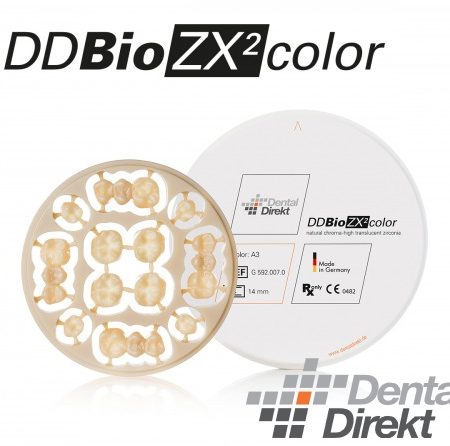 DD Bio ZX² 98 color – Hochtransluzentes Zirkonoxid (3Y-TZP-LA) vorgefärbt in 16 Farben